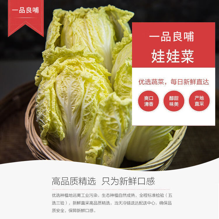 现农家自种小娃娃菜黄心新鲜大白菜当季时令蔬菜整箱精品娃娃菜34斤
