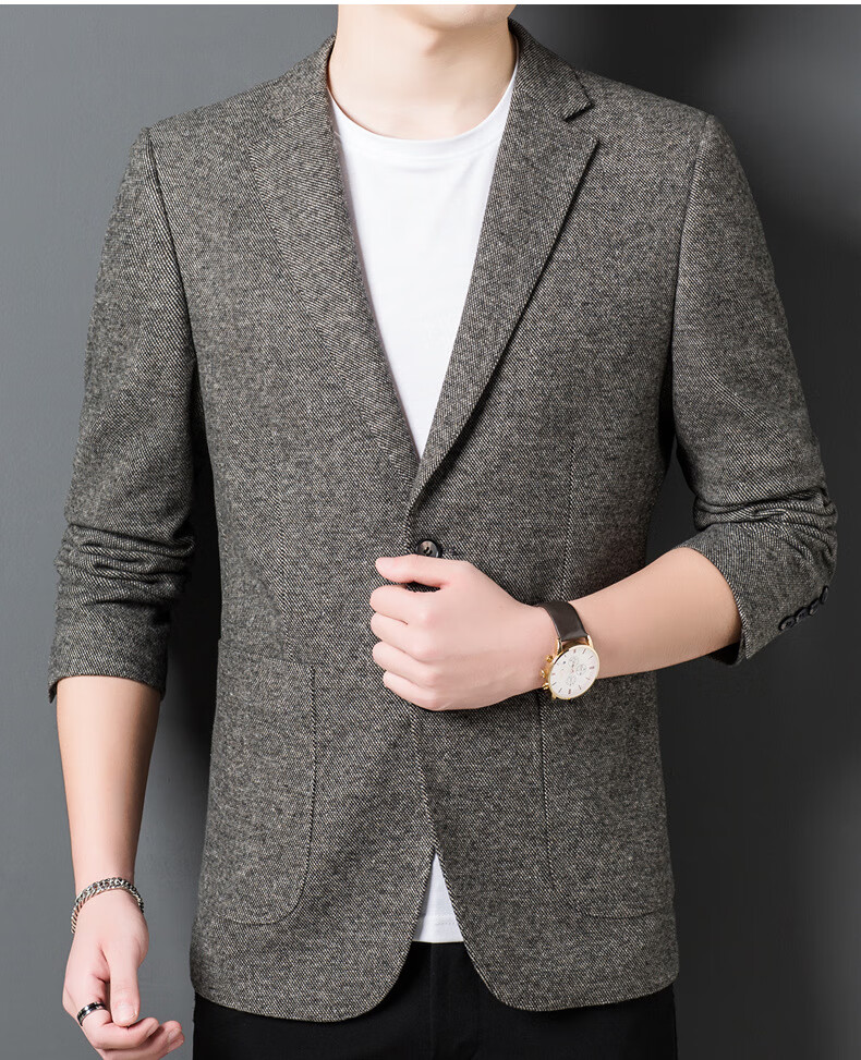 andseeyou精品 男士休闲西装春秋新款韩版修身西服时尚男装潮流长袖