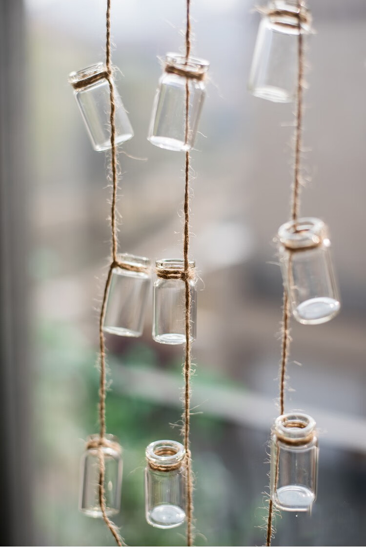 风铃挂件 玻璃瓶串日式浪漫装饰挂件家居挂件吊饰门帘水培植物花器