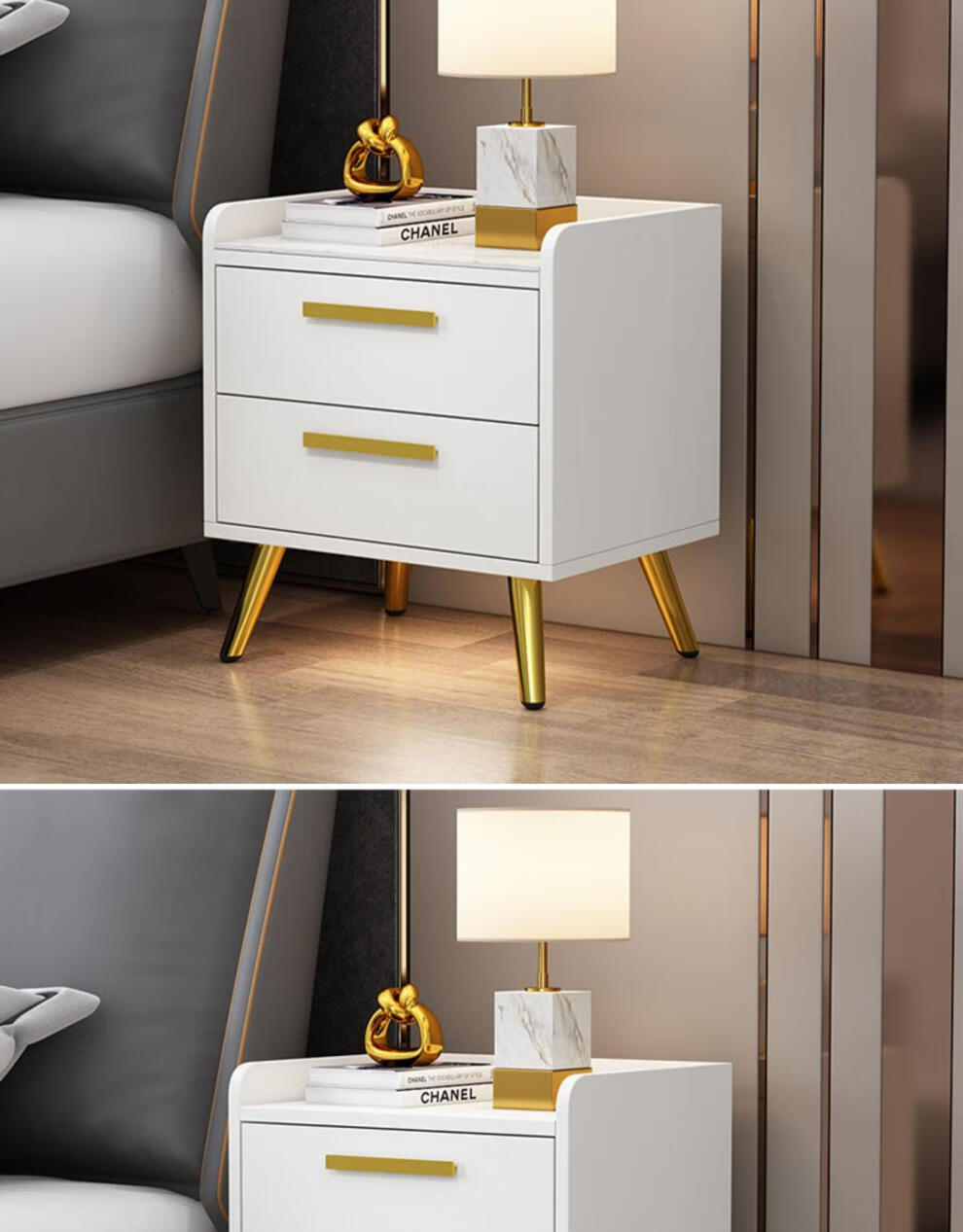 床头柜床前柜床头柜简约现代感轻奢2021新款实木卧室简易小型床边柜单