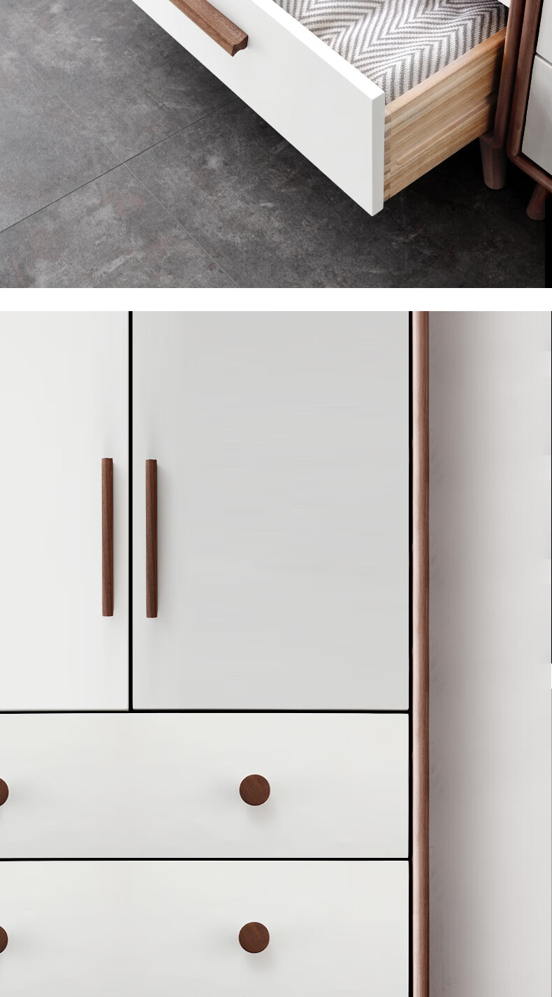 bozzys柜门木拉手抽屉橱柜实木原木色木质现代简约北欧日式衣柜长条
