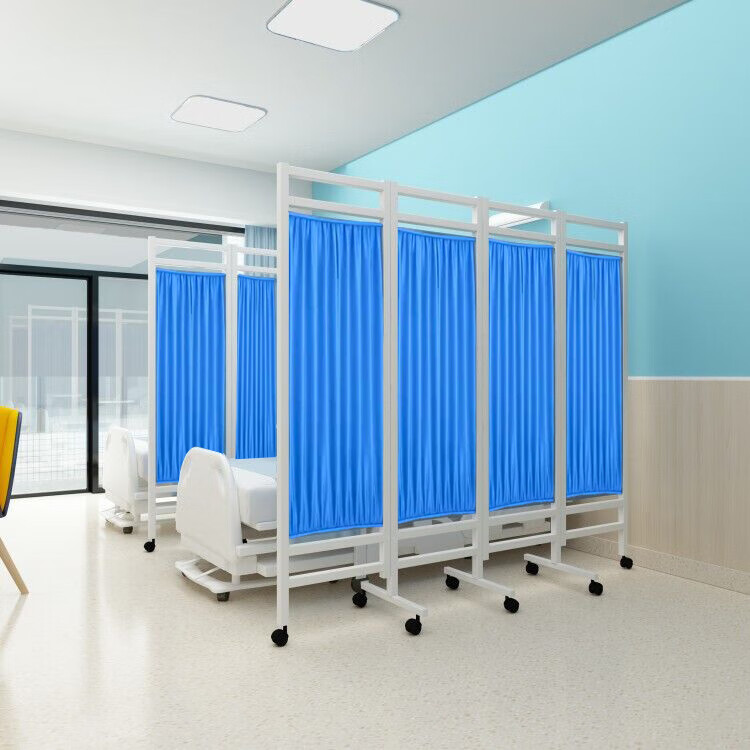 医用屏风医用屏风折叠移动隔断隔挡医院铁布艺卫生室诊所美容带轮折屏