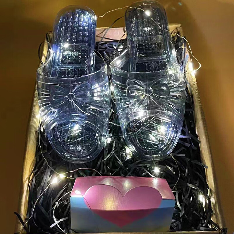 荐】品牌水晶拖鞋生日礼物感闺蜜女恶搞怪稀奇古怪姐妹在逃公主水晶鞋