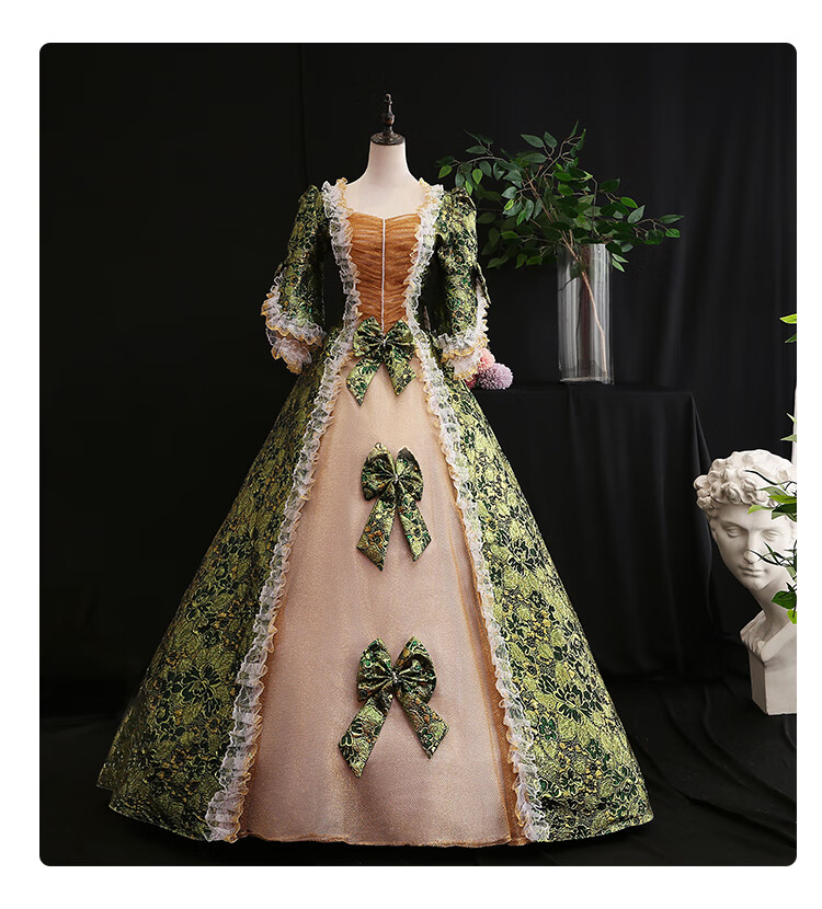 欧式宫廷礼服演出服女中世纪英国宫廷服装开场舞大裙摆仙女欧洲宫廷服