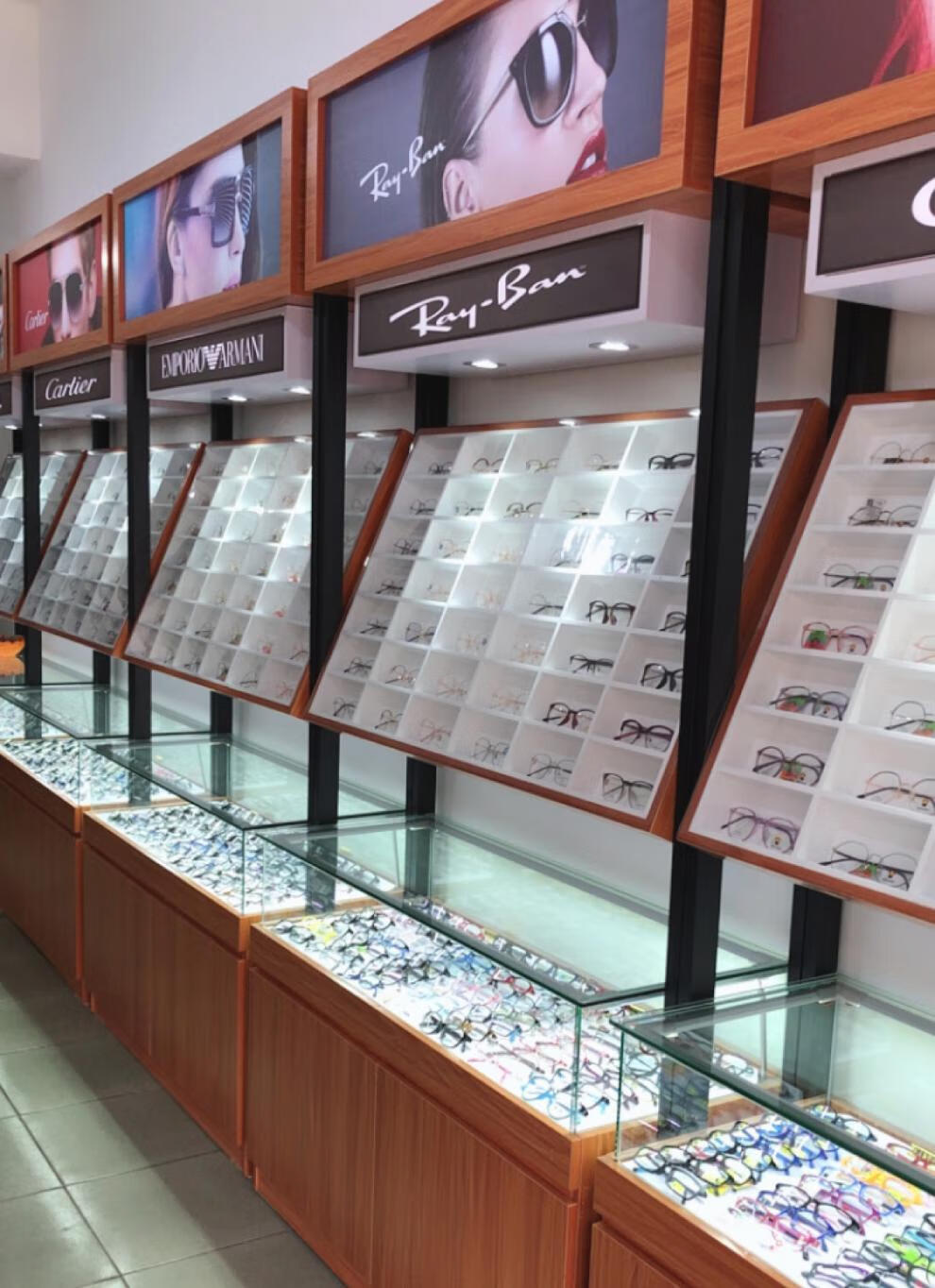 眼镜店柜台 眼镜展示柜眼镜店柜台快时尚眼镜展柜铁架玻璃中岛陈列