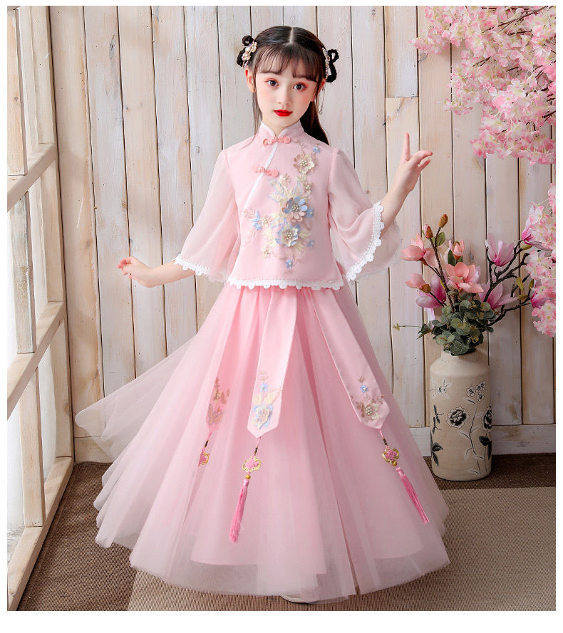 Φ南极人品牌童装312岁女童汉服儿童女夏古装超仙套装两件套仙气古风