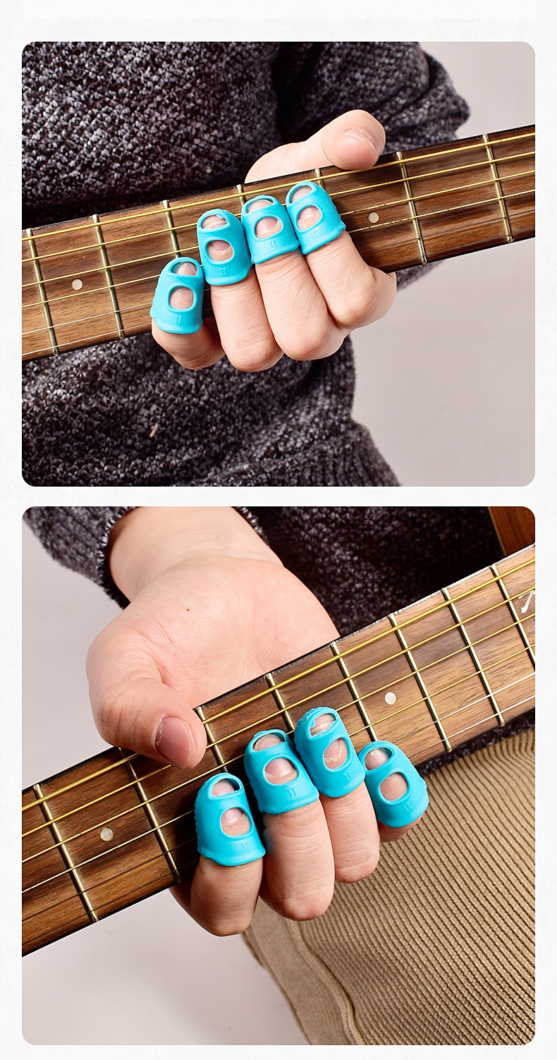 适用于吉他指套硅胶指尖套左手指防痛保护指套尤克里里琵琶辅助神器