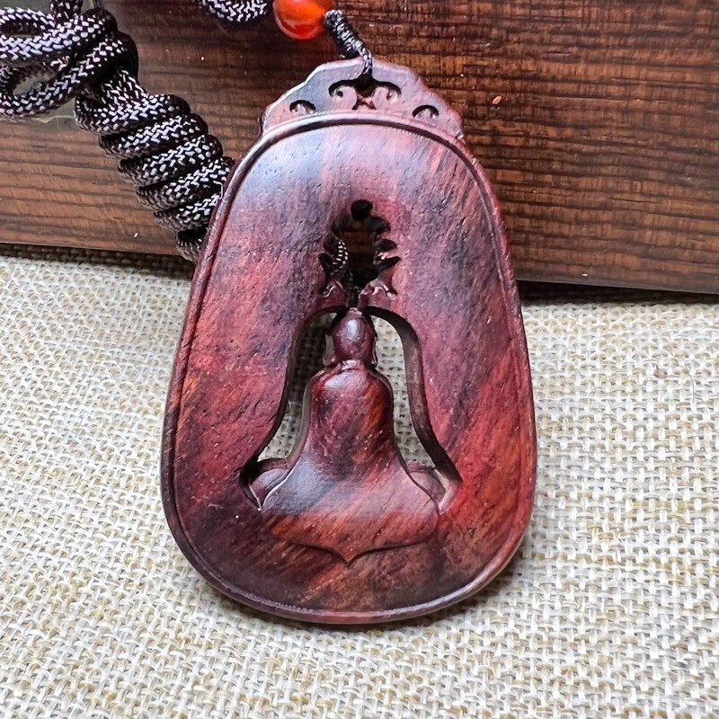 宾昔天然海南无相佛紫油梨项链吊坠木雕红木手把件汽车挂件老料641cm