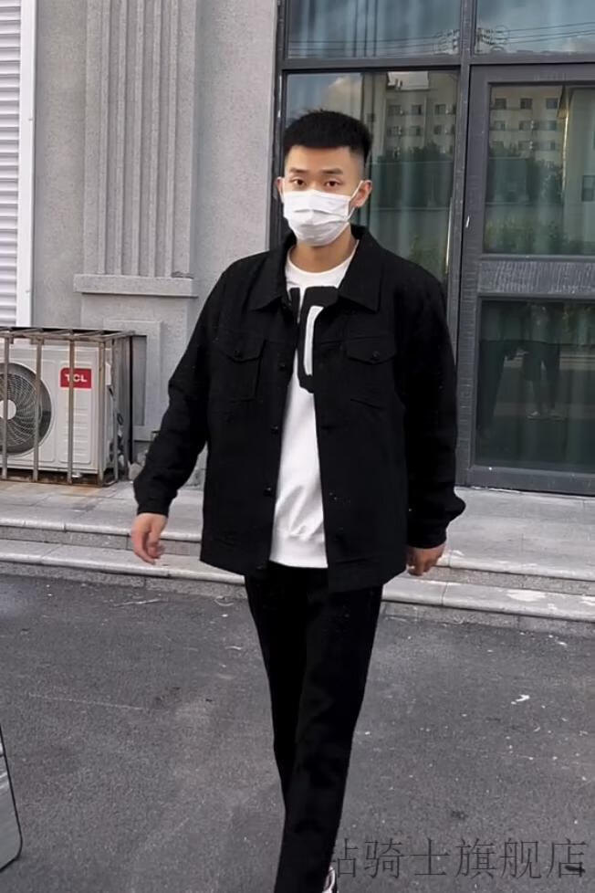 苏六同款外套烫钻满天星牛仔外套夹克男快手网红苏六同款潮牌百搭上衣