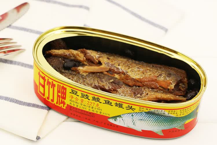 广东特产豆豉鲮鱼罐头豆鼓鱼香辣豆豉鱼凤尾鱼罐头即食鱼肉豆豉鲮鱼