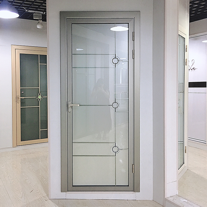 厨房卫生间门钢化玻璃厕所平开门钛镁合金单开门浴室洗手间门定做