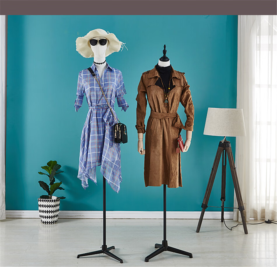 模特道具女半身假人婚纱服装店展示架橱窗人台模特架 k30带手带头四角