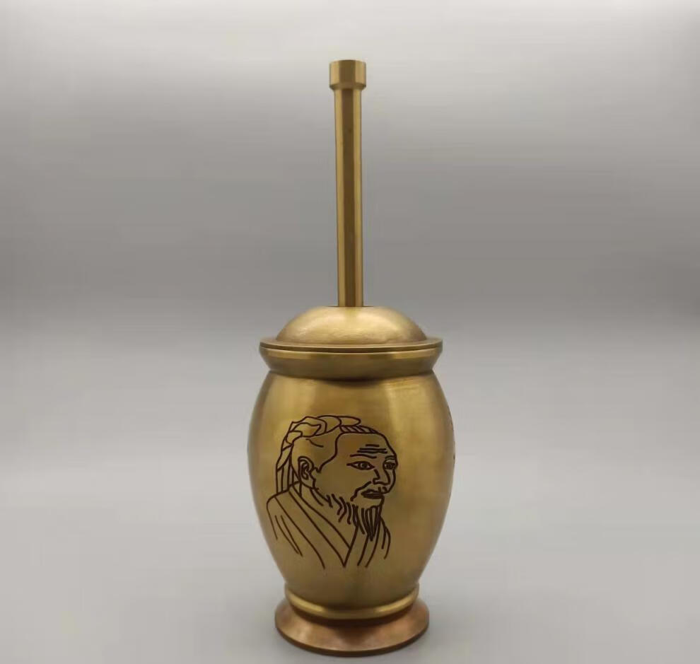 中医研钵纯铜捣药罐实心华佗中药中医摆件老式铜臼冲筒盅研钵研磨器捣