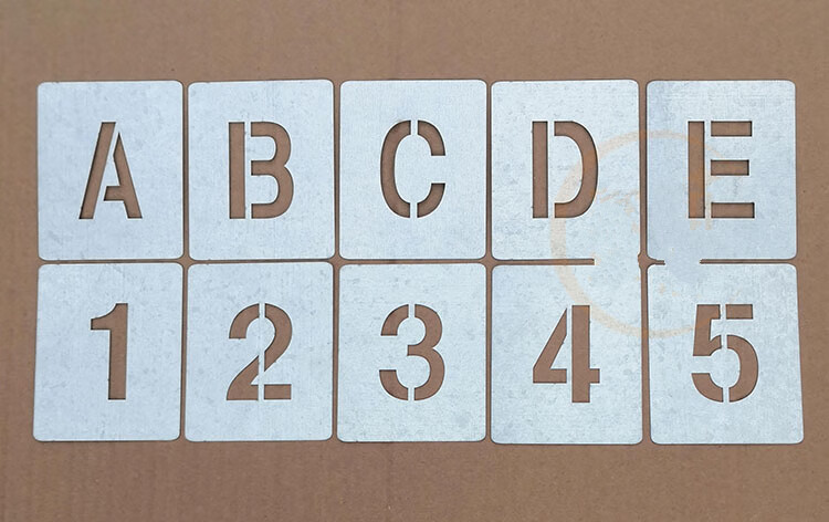 37个中英文数字镀锌铁放大号喷漆模板车牌汽车喷字0到9数字镂空字母小