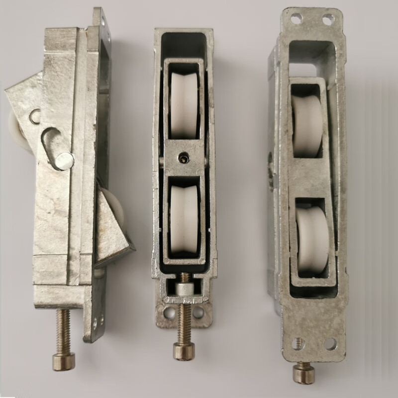 定做老款铝合金推拉门滑轮v型轮压铸地滚轮静音厨房玻璃移门下轨道轮