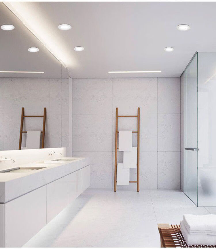 60欧普侍防水筒灯浴室卫生间嵌入式天花射灯防雾户外门头高亮佛山