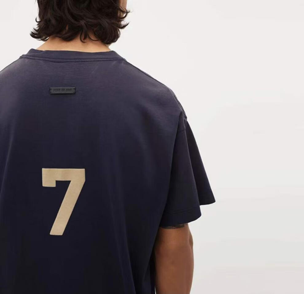 2022新款fearofgodfog第七季数字联名宽松短袖t恤男女情侣潮牌白色