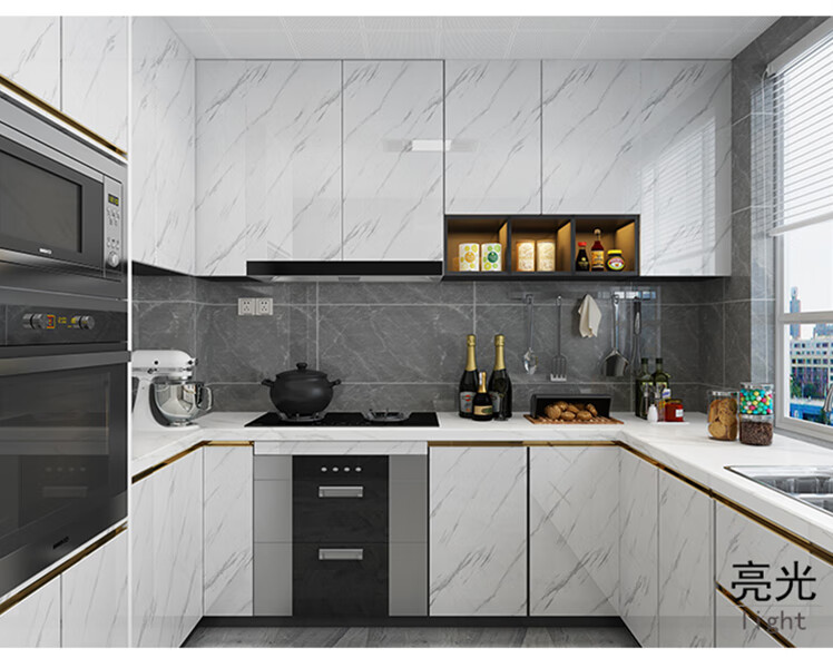 厨房大理石灶台面防油贴纸加厚耐高温橱桌柜翻新防水