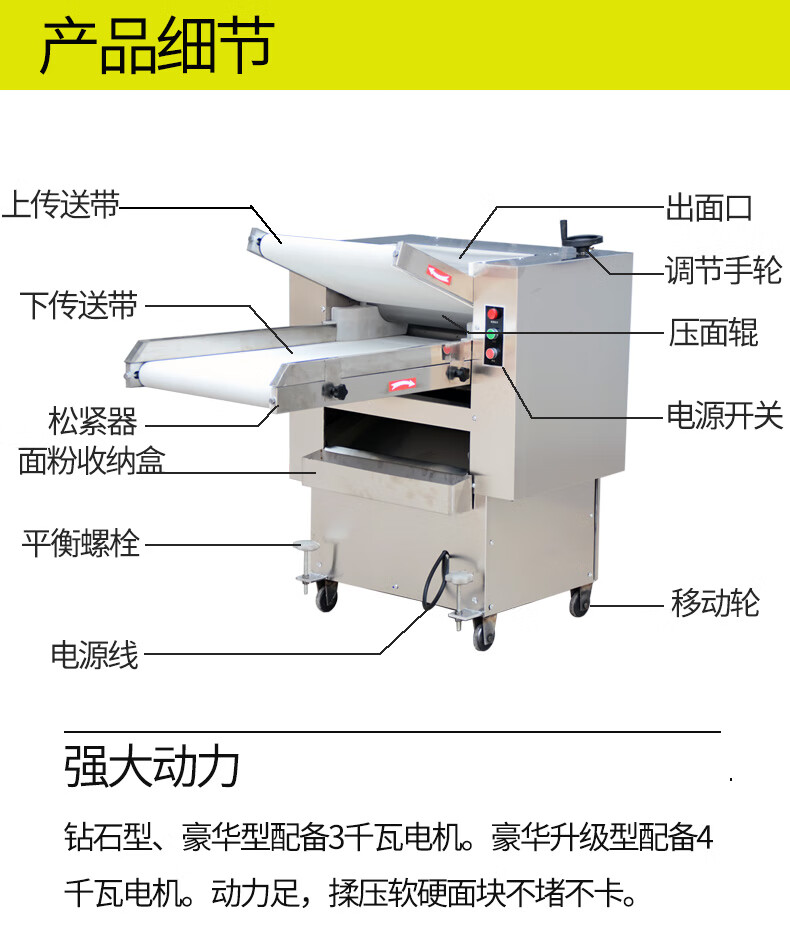 商用全自动350型500型揉面机压面机擀面皮机馒头包子饺子压面机器mdng