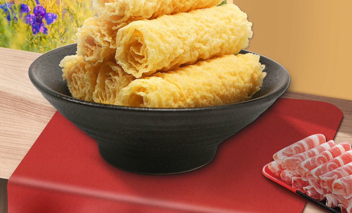 油炸豆皮卷90g盒油炸豆皮卷脆玲卷响铃卷火锅食材豆腐皮配螺蛳粉小