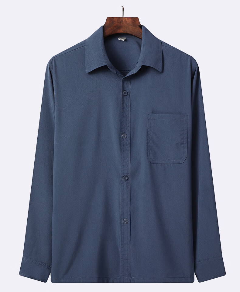 远铮 秋装装爸爸衬衫长袖上衣中老年人男爷爷装秋装衬衣老头薄款60岁