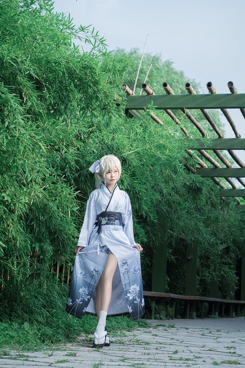 穹妹cos服缘之空春日野穹白色和服浴衣cosplay装女动漫全套 穹妹和服