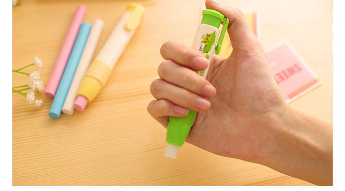 麒柠爱好按动橡皮擦自动笔型按压式小学生创意文具小奖品低年级幼儿童