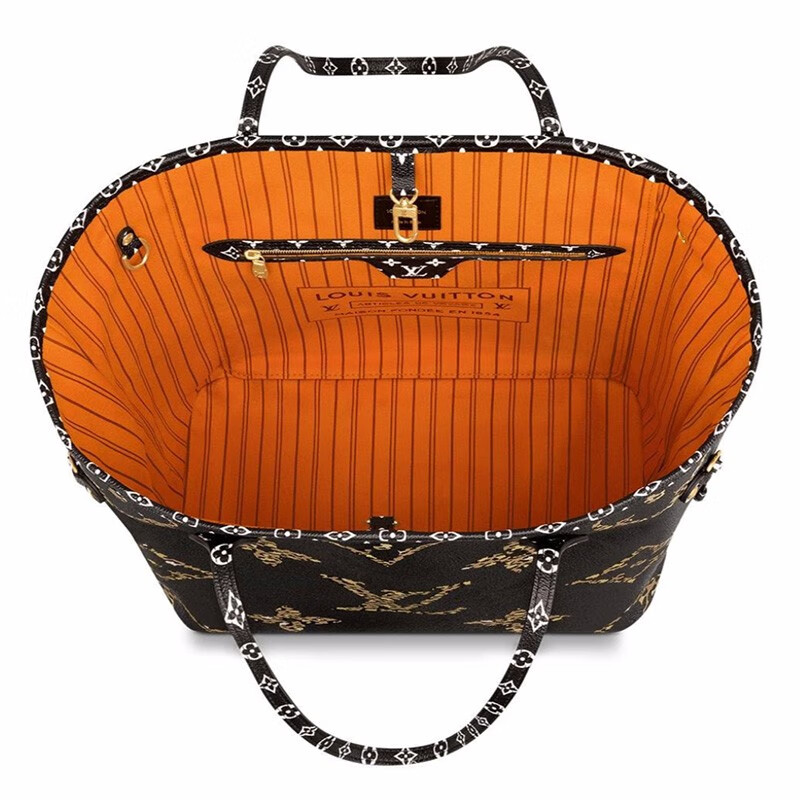 路易威登lv女包neverful丛林大老花中号拼色单肩手提包代购 m44676