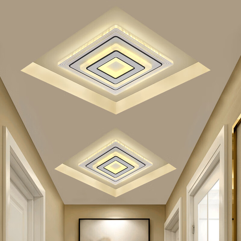 欧普侍过道灯走廊灯简约现代客厅筒灯网红走道灯创意门厅入户玄关灯