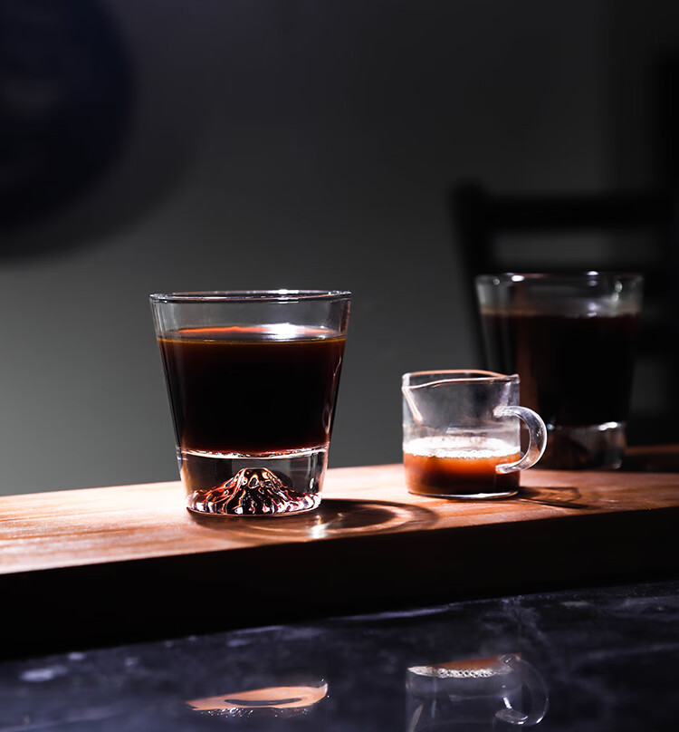 日本雪山杯威士忌日本富士山杯创意玻璃水杯个性冰山雪山杯子山峰冰