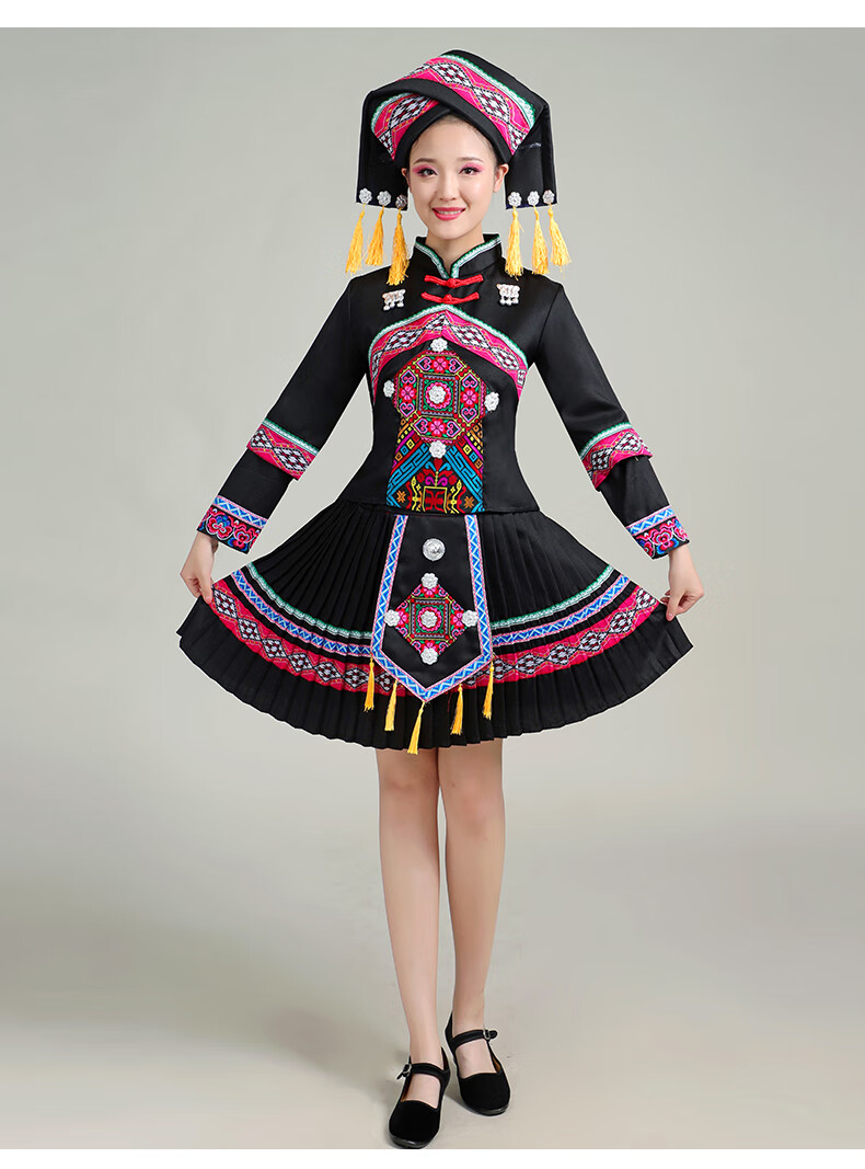 云南彝族服饰女服装女凉山广西三月三贵州瑶族苗族壮族侗族畲族少数