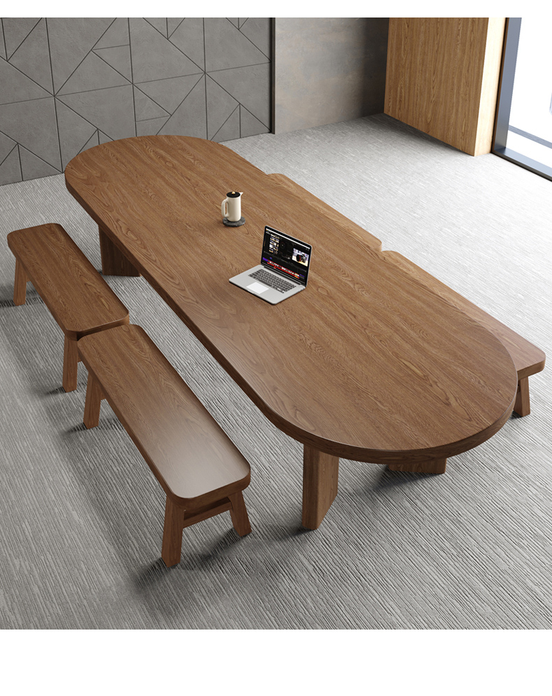 淘心意北欧实木会议桌长桌简约现代洽谈长条桌轻奢办公桌会议室桌椅