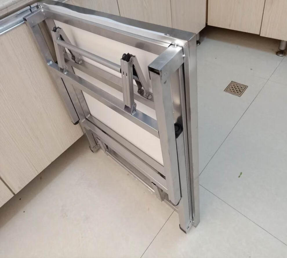 不锈钢304小方桌折叠烧烤专用桌子大排档桌餐厅吃饭正方形小餐桌不