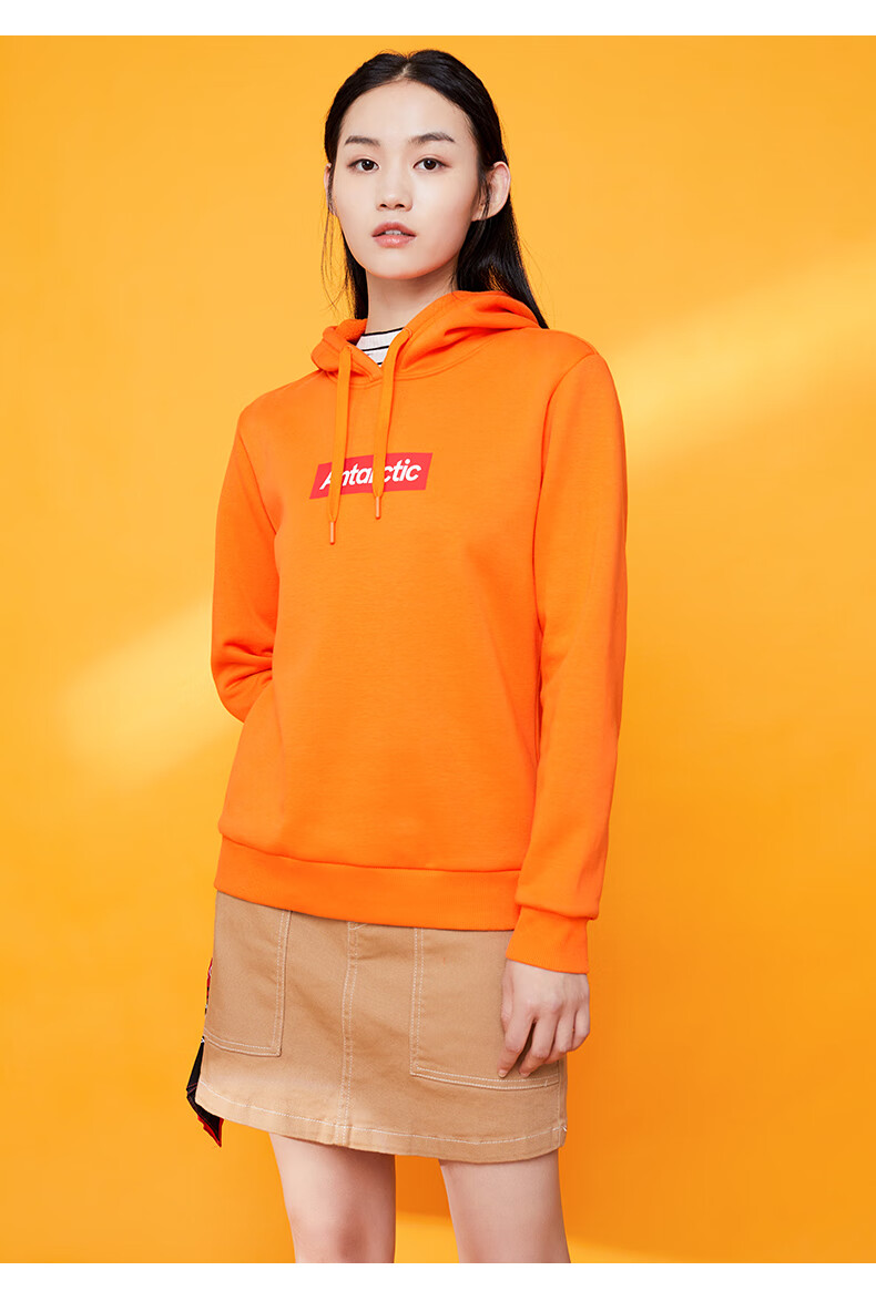 安踏卫衣女加绒运动连帽卫衣衫休闲运动2021新品舒适针织套头上衣网店