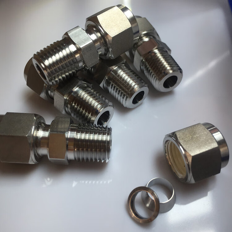 卡套直通接头1418npt不锈钢变径外螺纹转换316l接头外螺纹npt1412卡套