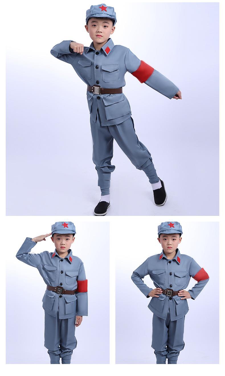花音畔六一儿童节幼儿园小男孩装扮服装八路军衣服小红军演出服女孩