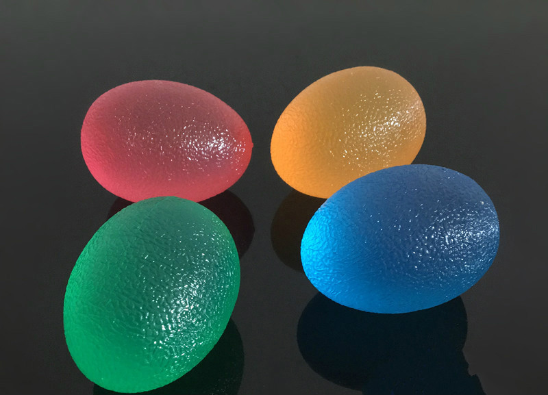 透明蛋形果冻硅胶握手球手部健身训练器按摩缓解鼠标手蛋形蓝色