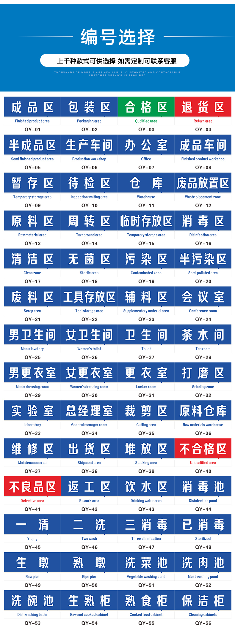 工厂生产车间分区标识牌区域标识牌指示牌吊牌挂牌标志区间标示指示牌