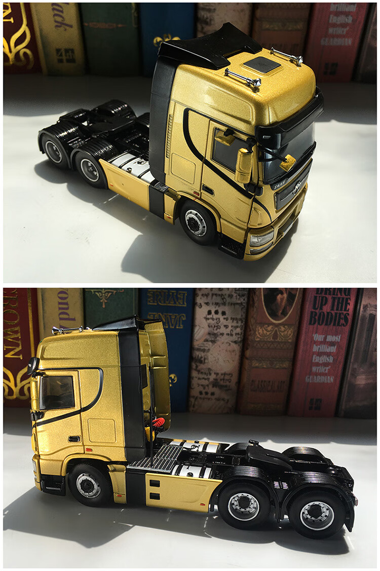 124东风天龙模型旗舰拖头卡车模型半挂牵引车143合汽车模型仿真摆件
