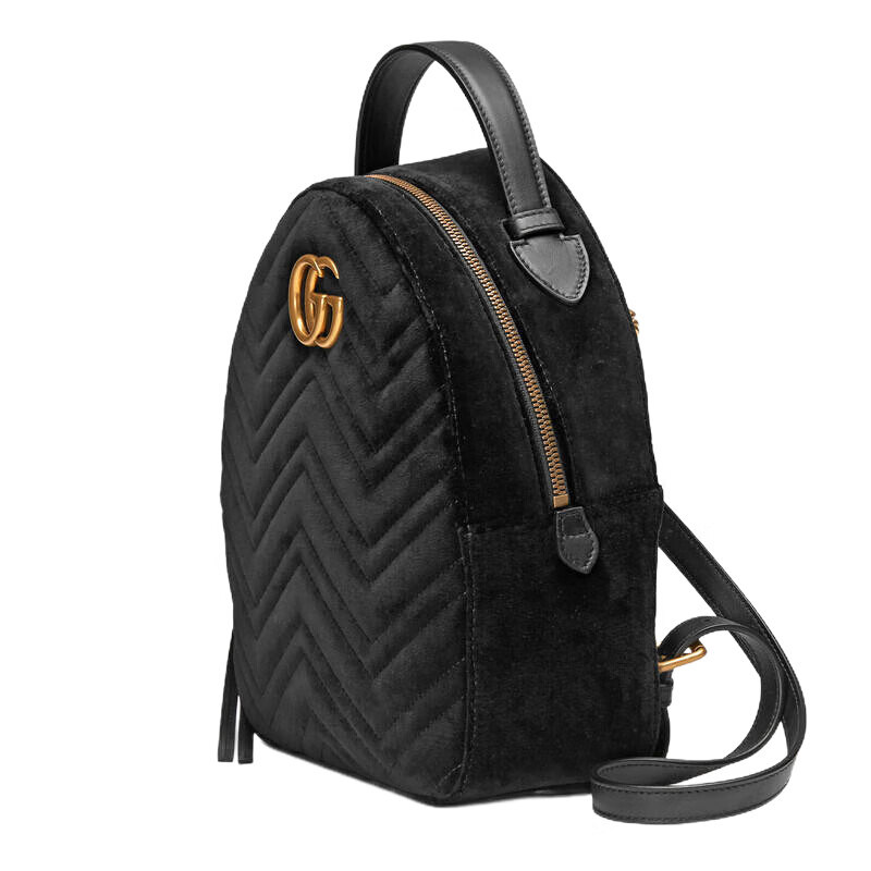 gucci古驰女包gg marmont天鹅绒双肩包背包524568 粉色9qict 5671代购