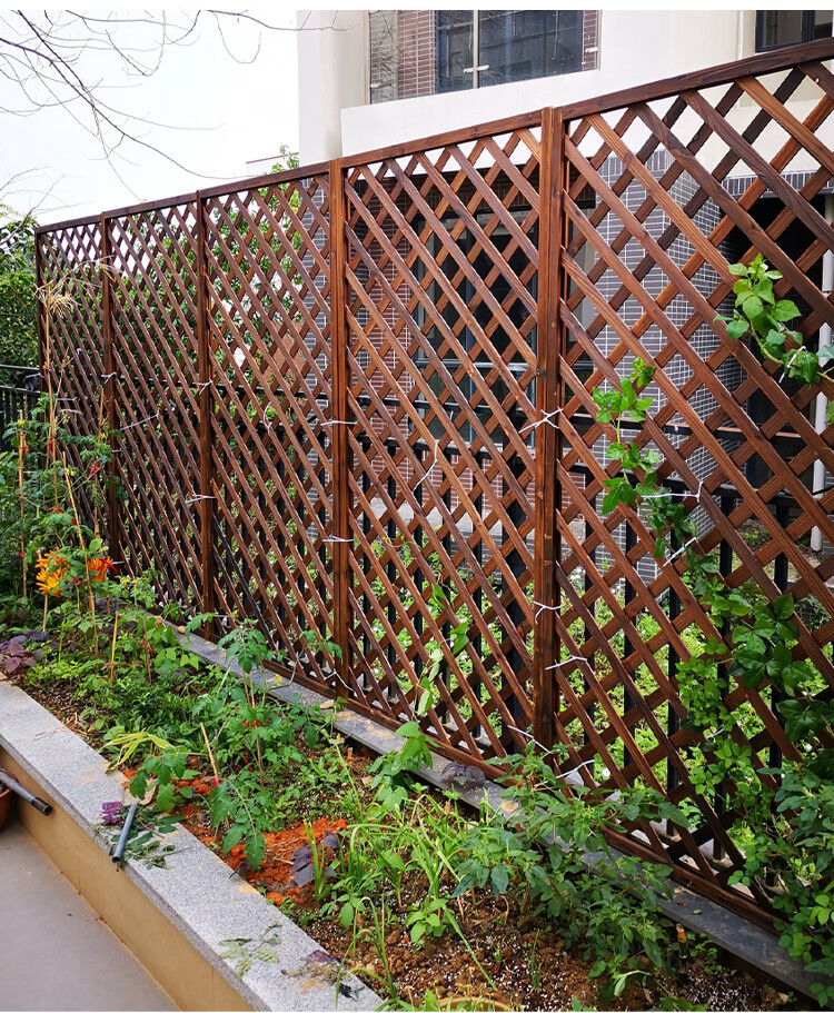 古之南木栅栏木网格木篱笆网片花架户外防腐木碳化围栏屏风隔断爬藤