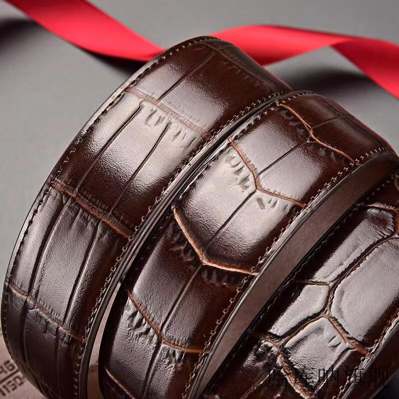 双g铜头皮带【高端】男士皮带双g腰带gg酷奇鳄鱼纹潮流轻奢牛皮时尚