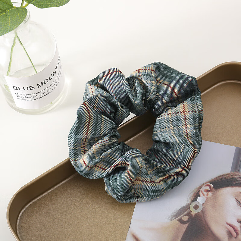 森林系jk大肠发圈头绳韩国ins网红少女格子大肠圈发饰头饰 10#星野