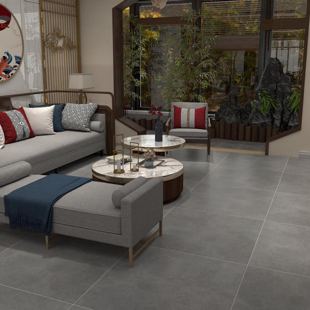 微水泥灰色仿古砖800x800复古水泥砖600x600客厅防滑地砖哑光瓷砖款式