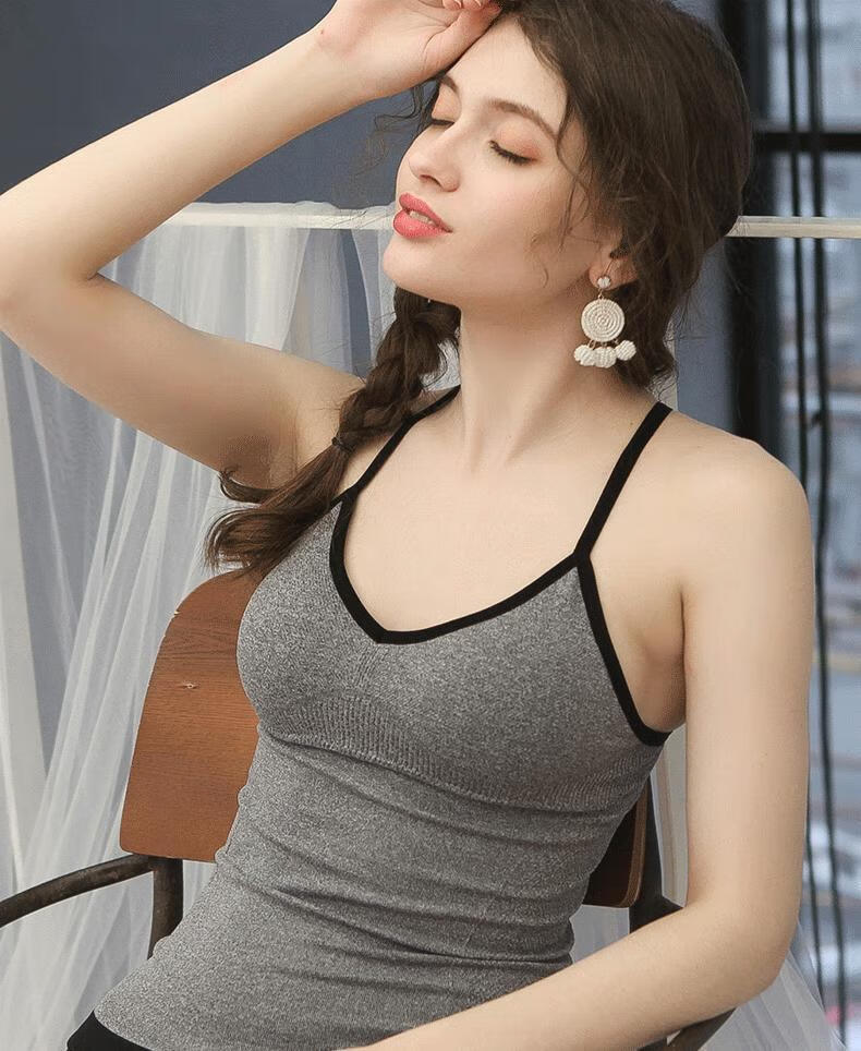 放心购网红美背吊带背心女外穿自带胸垫性感打底衫聚拢内衣文胸内搭