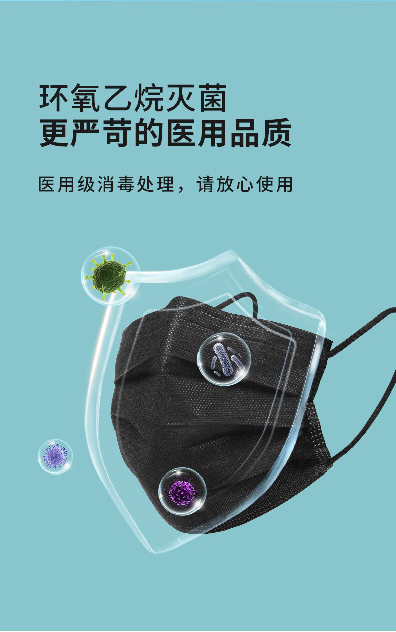 3m500只黑色医用外科口罩一次性口罩大客户批薄透气 白色医用外科口罩