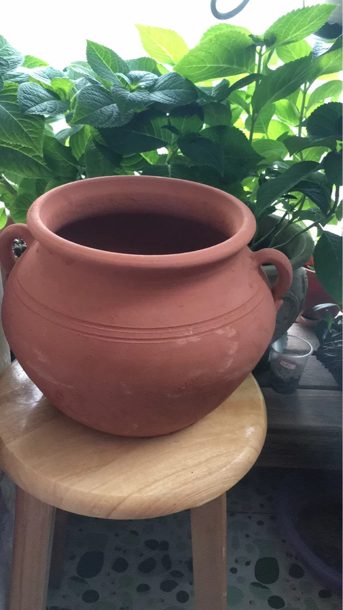土陶花盆红陶花盆老式泥瓦盆土陶花盆粗陶陶罐大花盆微瑕疵口径18高20