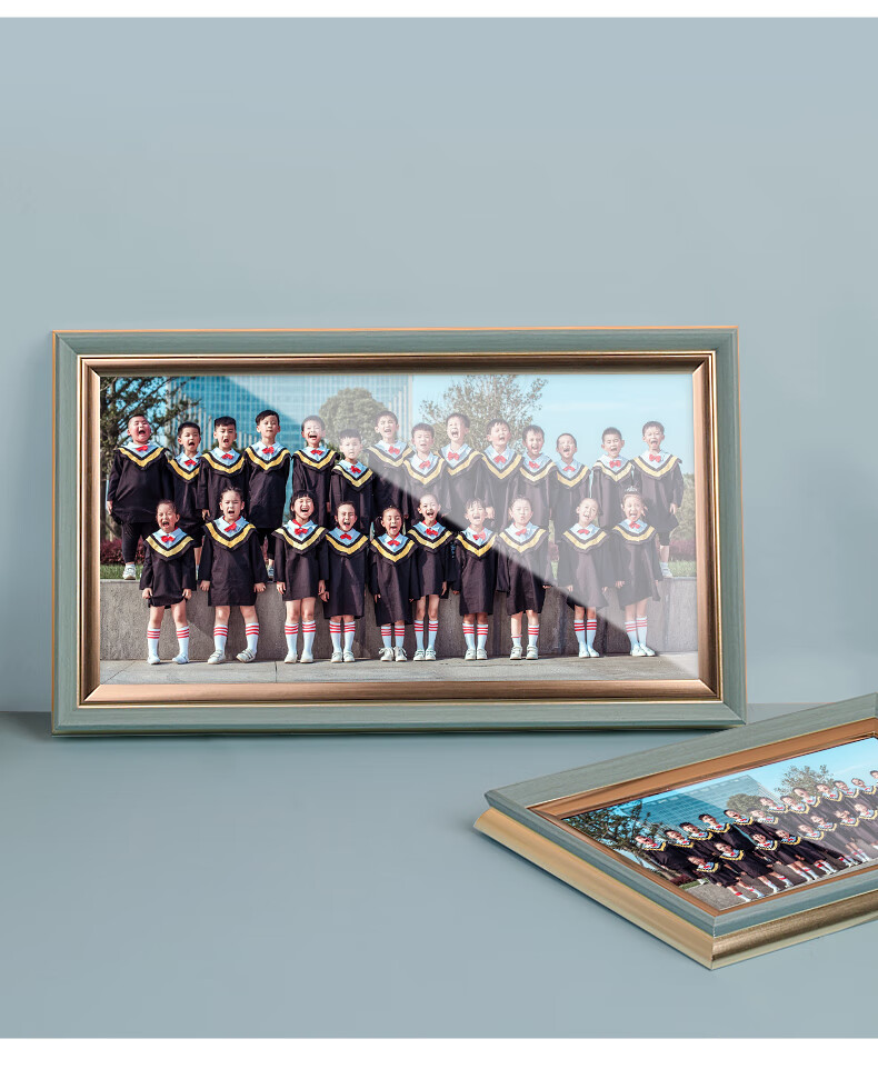 左余长方形毕业照集体合影照片相框大尺寸相片框架摆台幼儿园挂墙定制