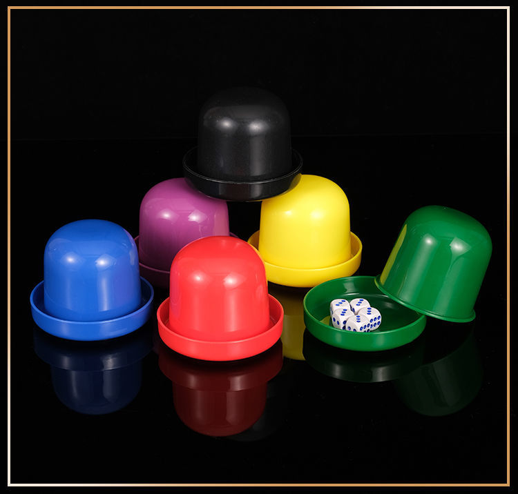 塞盅筛子色盅甩子带底托筛盅塞子盅摇色子 蓝色10个 60个骰子【图片