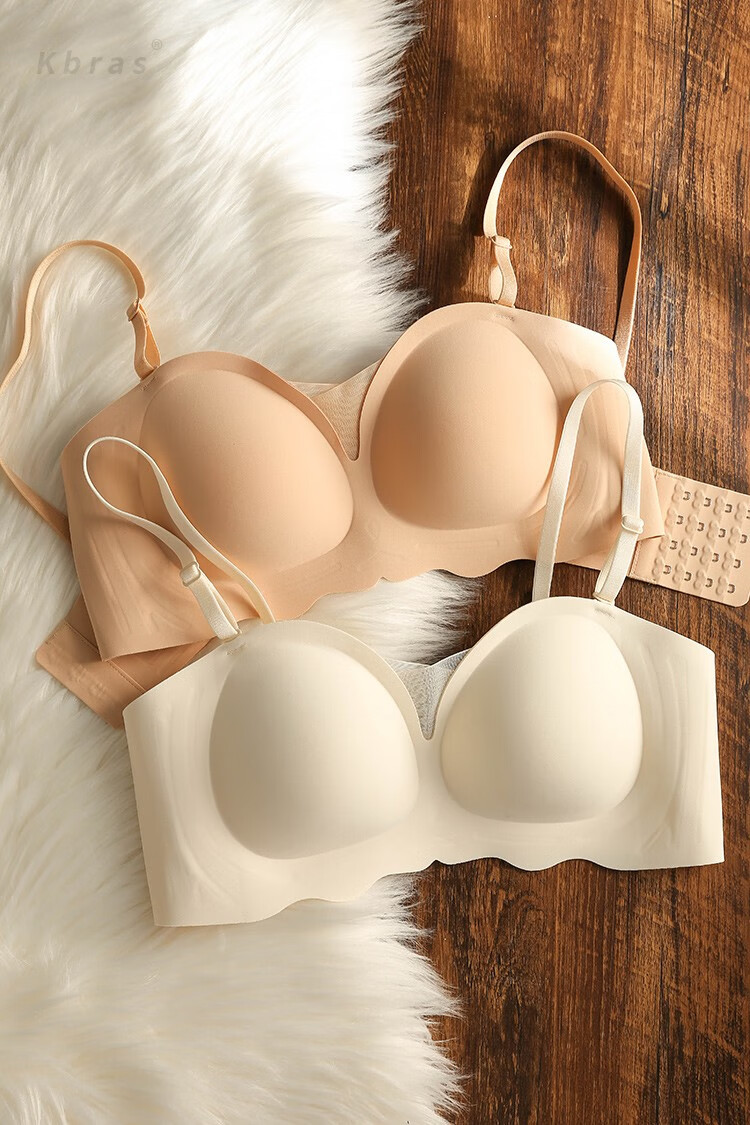 日本无痕半杯内衣女夏无钢圈聚拢防下垂文胸收副乳胸衣防外扩薄款 奶